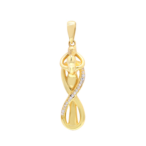 925 Sterling Silver Infinity Lady Gold Plated Pendant