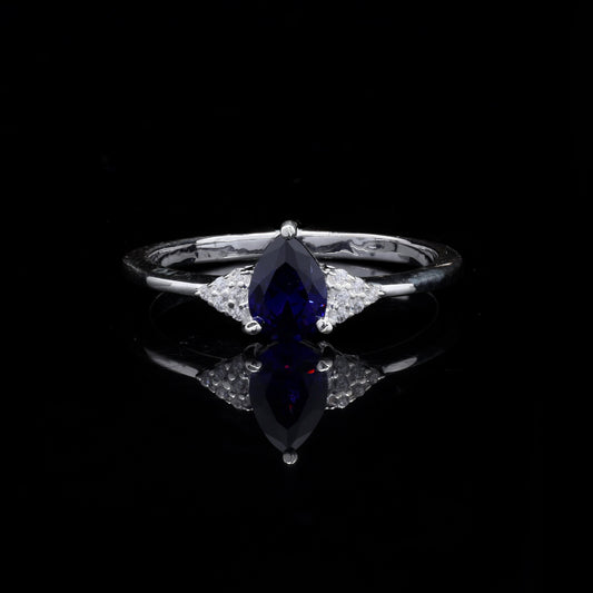 Fresh Arrival !! 925 Sterling Silver Purple Stone & Zircon Ring,Faceted Zircon Gems Ring, Delicate Ring For Women Gift