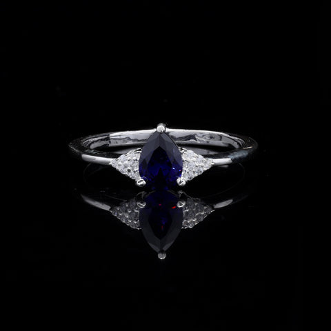 Fresh Arrival !! 925 Sterling Silver Purple Stone & Zircon Ring,Faceted Zircon Gems Ring, Delicate Ring For Women Gift