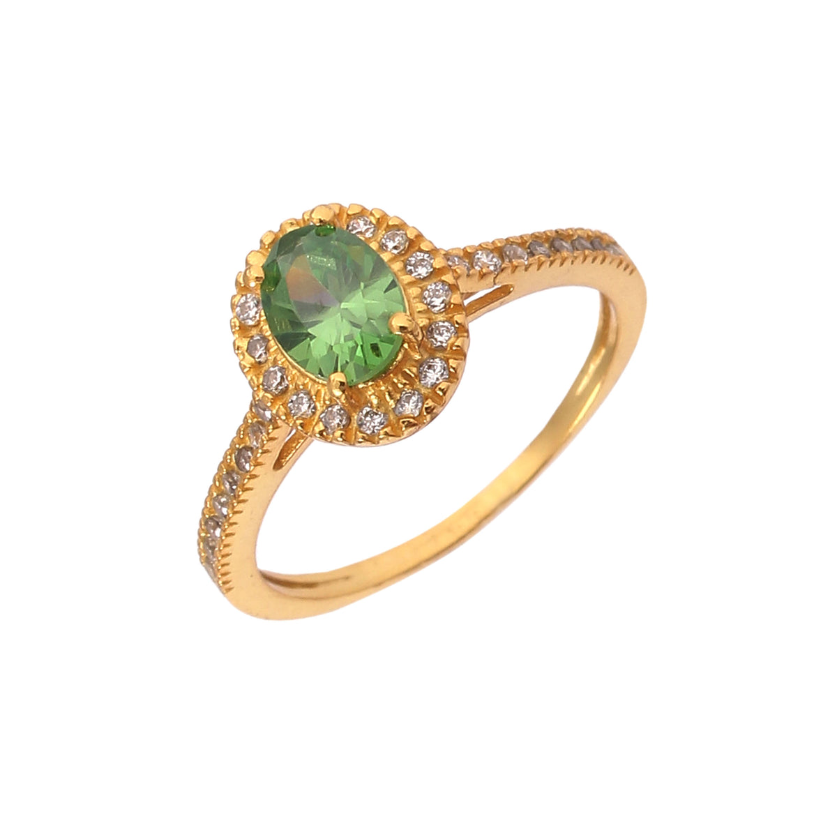 925 Sterling Silver Handmade Gold Plated Zircon Ring