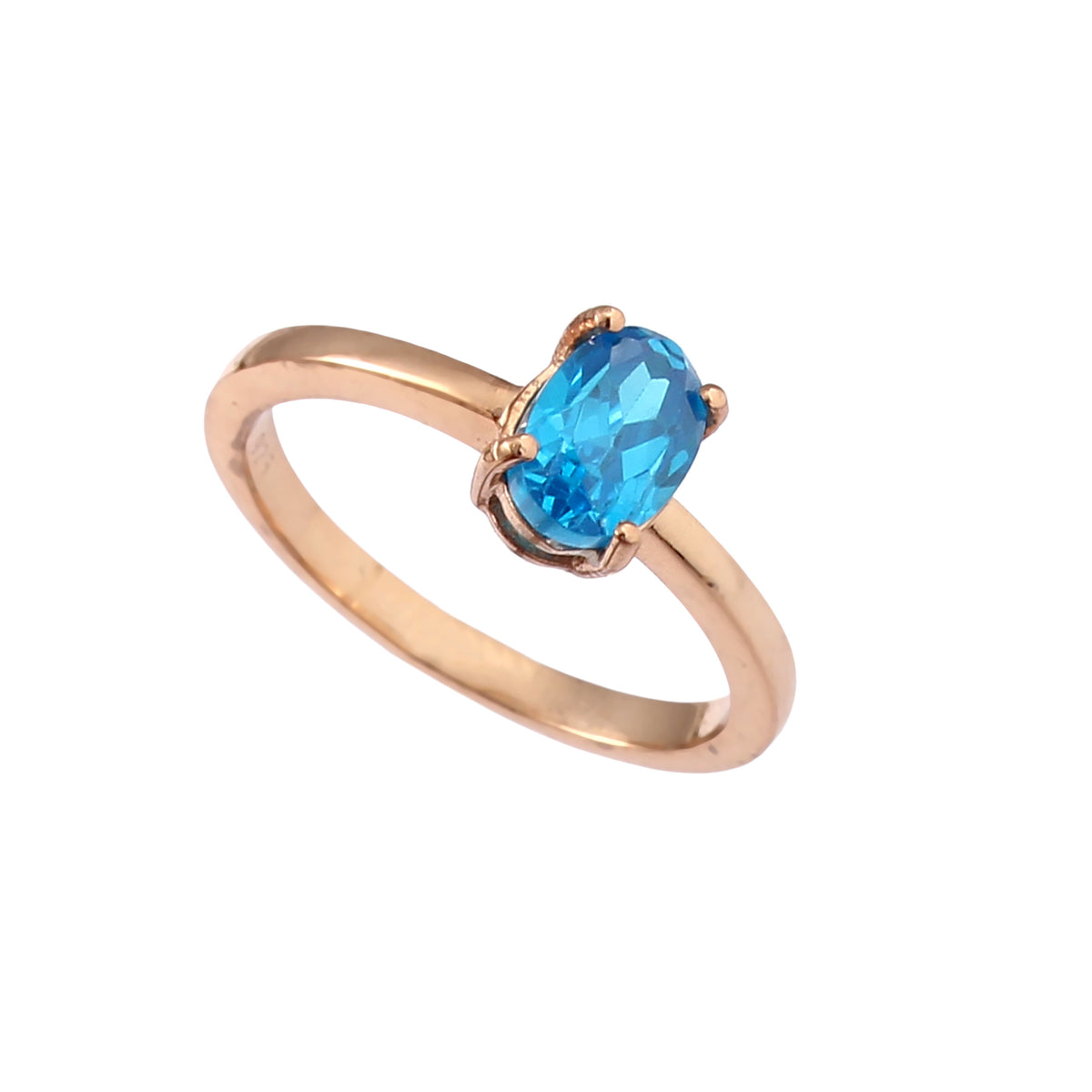 Elegant Rose Gold Blue Topaz Ring: A Timeless Piece of Jewelry