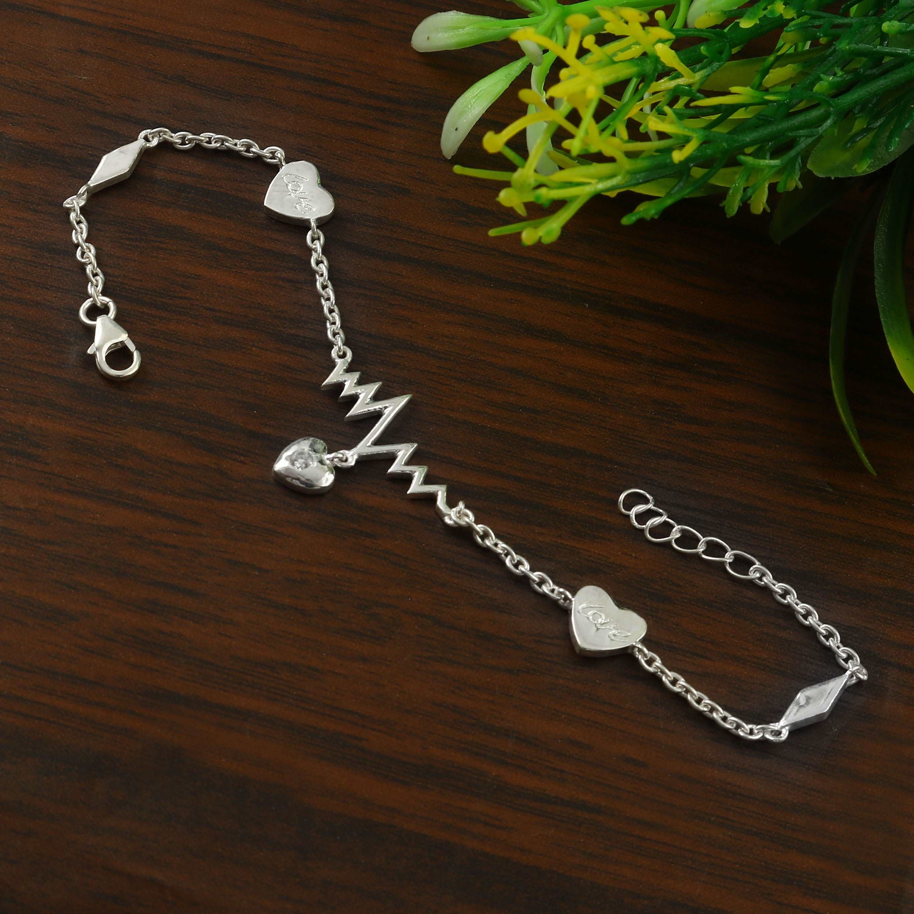 Silver Heart Charm Bracelet