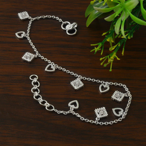 Silver Charm Designer Anklet/Payal