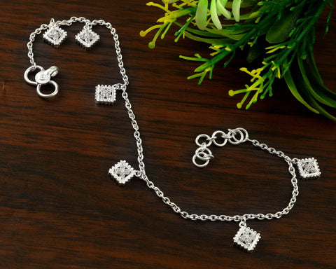 Silver Charm Designer Anklet/Payal