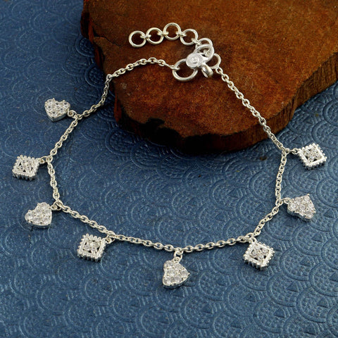 Silver Charm Designer Anklet/Payal