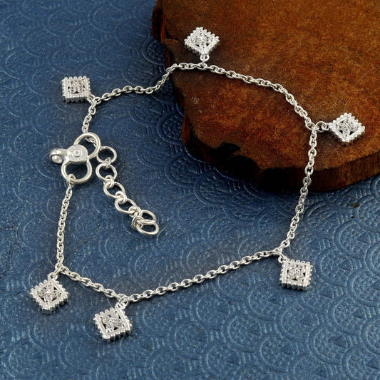 Silver Charm Designer Anklet/Payal