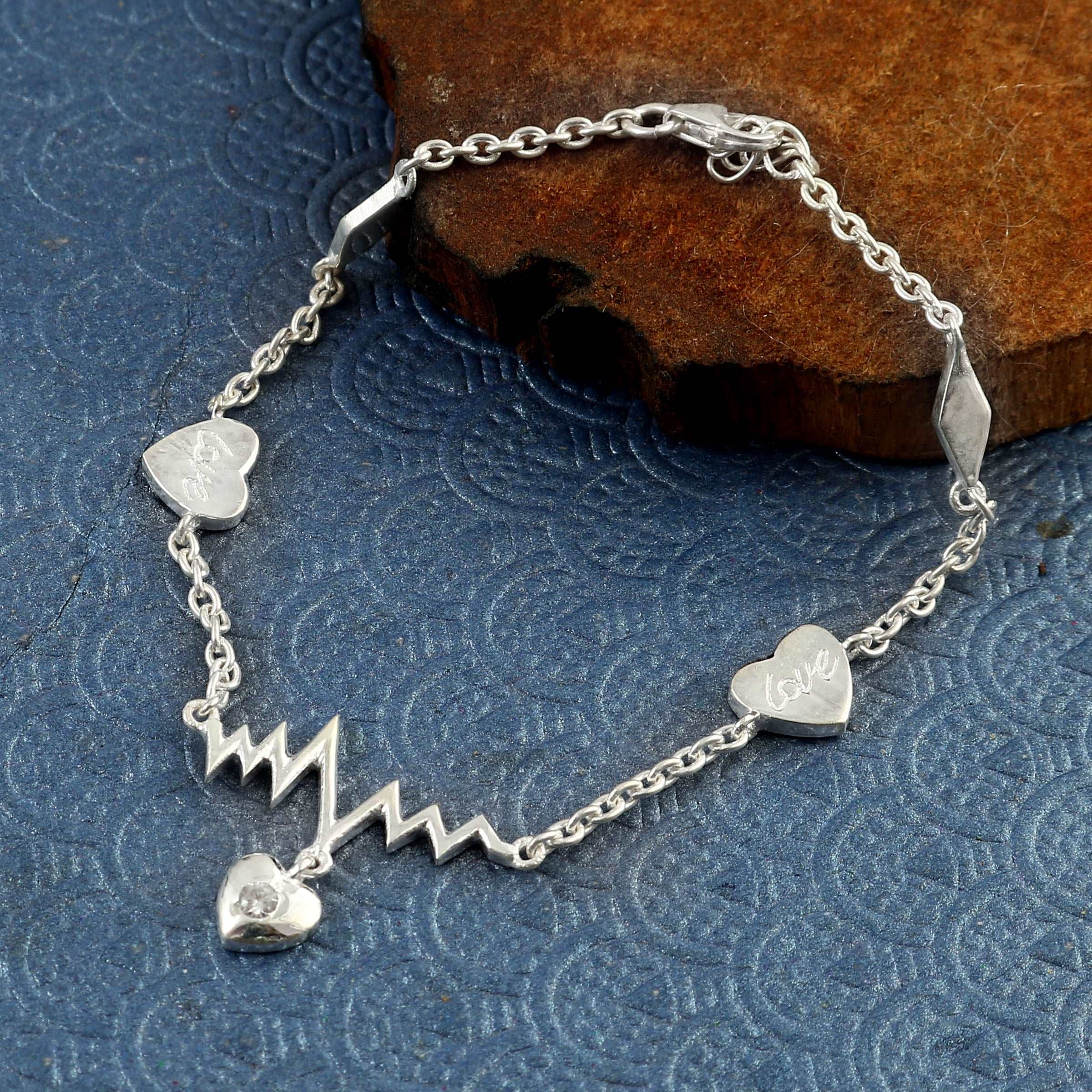 Silver Heart Charm Bracelet