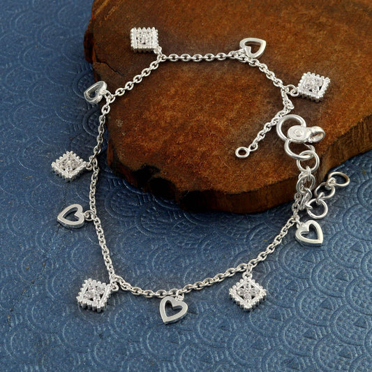 Silver Charm Designer Anklet/Payal