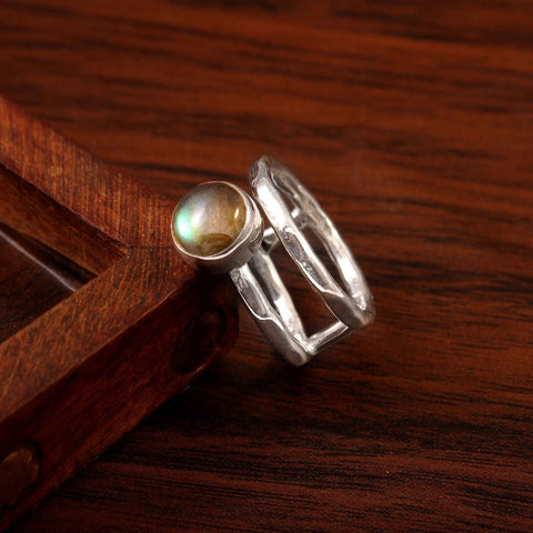 Silver Labradorite Ring