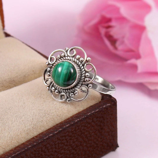 Silver Malachite Ring