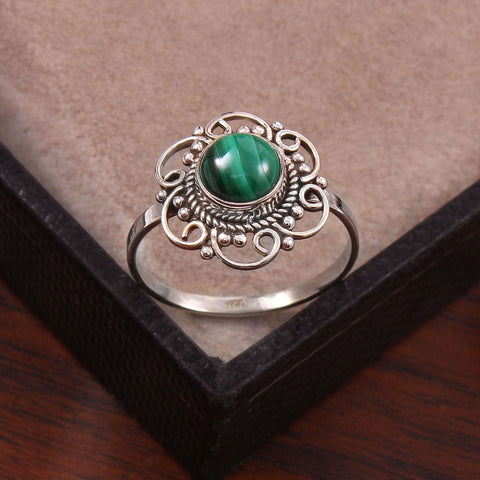 Silver Malachite Ring