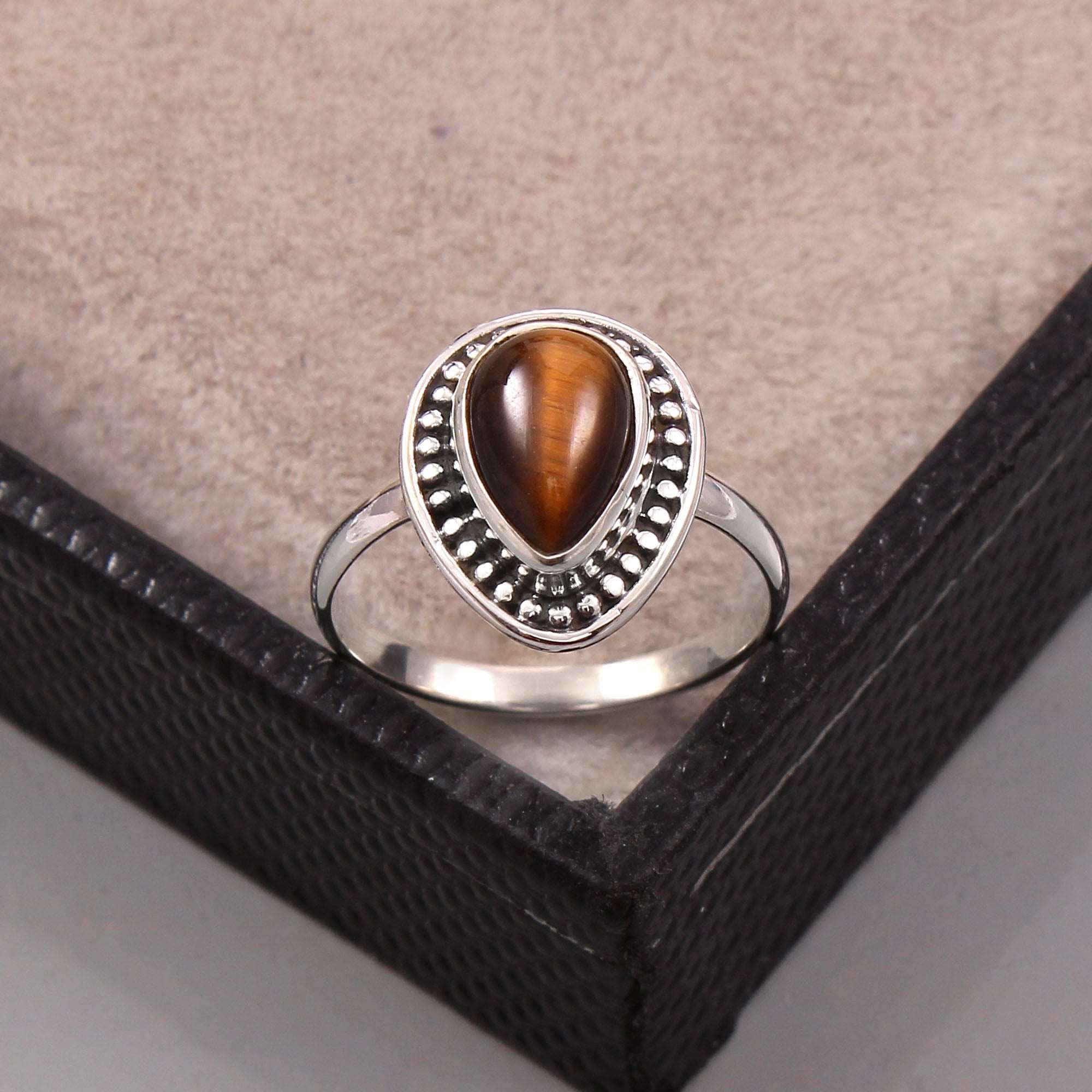 Silver Tiger's Eye Ring