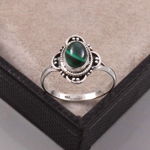 Silver Malachite Ring