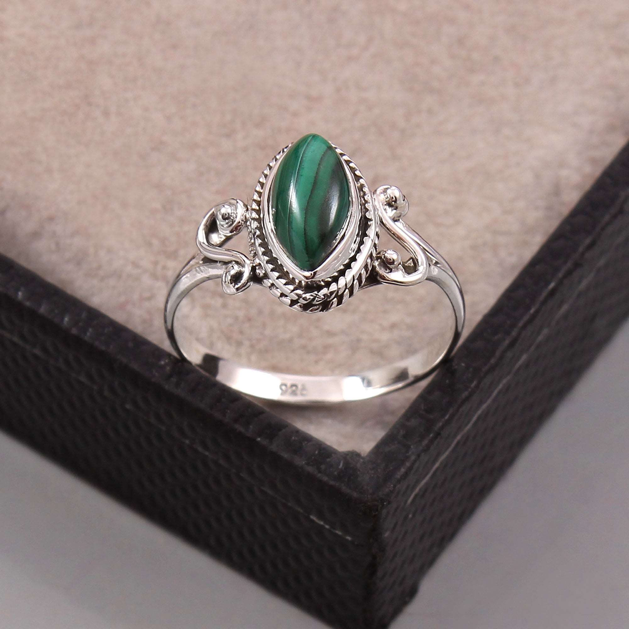 Silver Malachite Ring