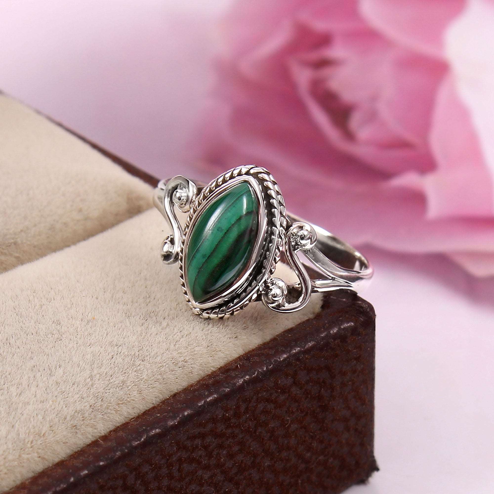 Silver Malachite Ring