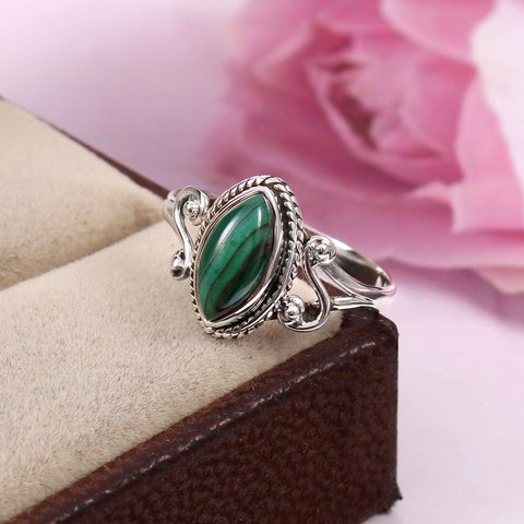 Silver Malachite Ring