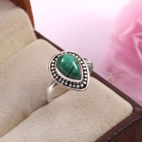 Silver Malachite Ring