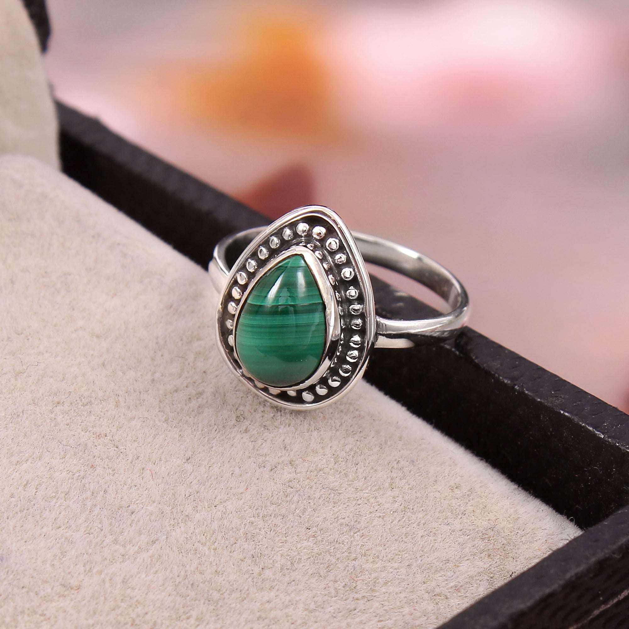 Silver Malachite Ring