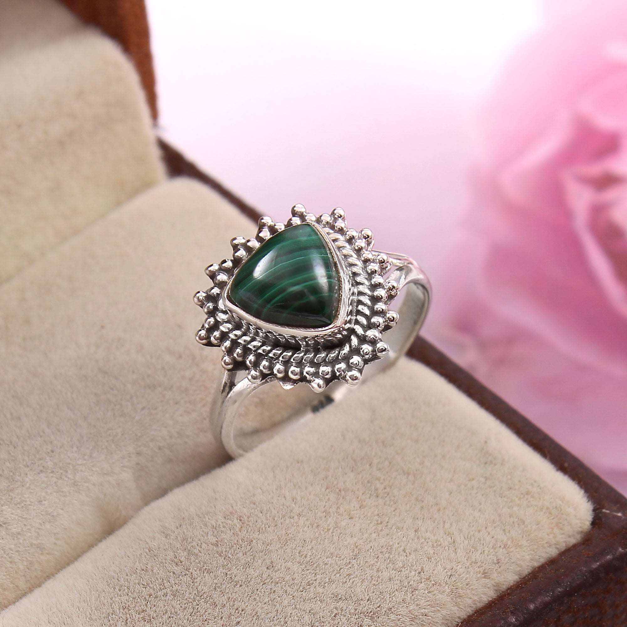 Silver Malachite Ring