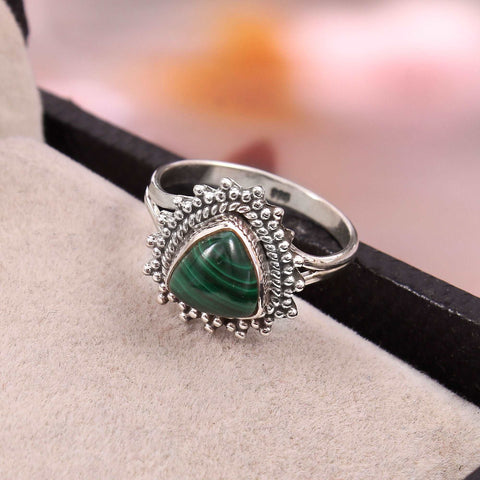 Silver Malachite Ring