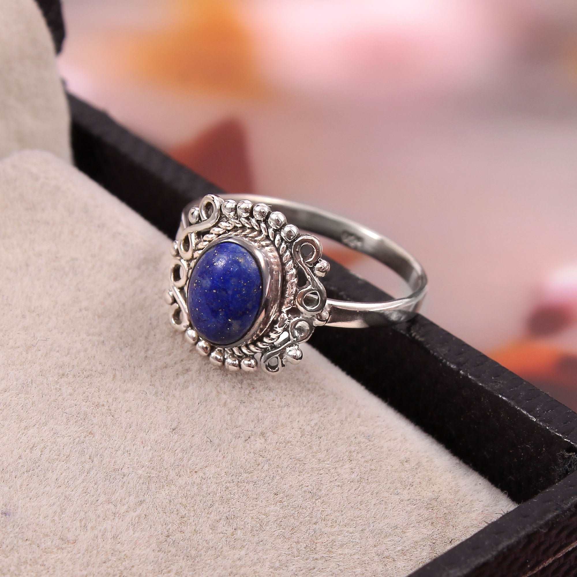 Silver Lapis Lazuli Ring