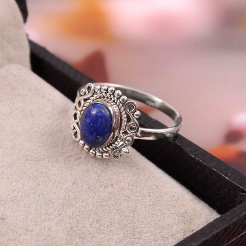 Silver Lapis Lazuli Ring