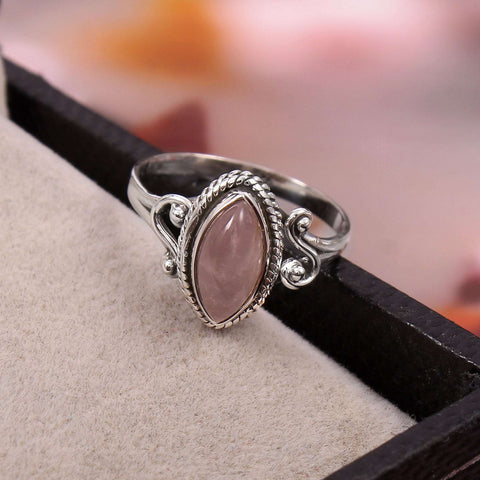 Silver Rose Quartz Ring