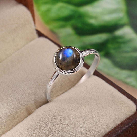 Silver Labradorite Ring