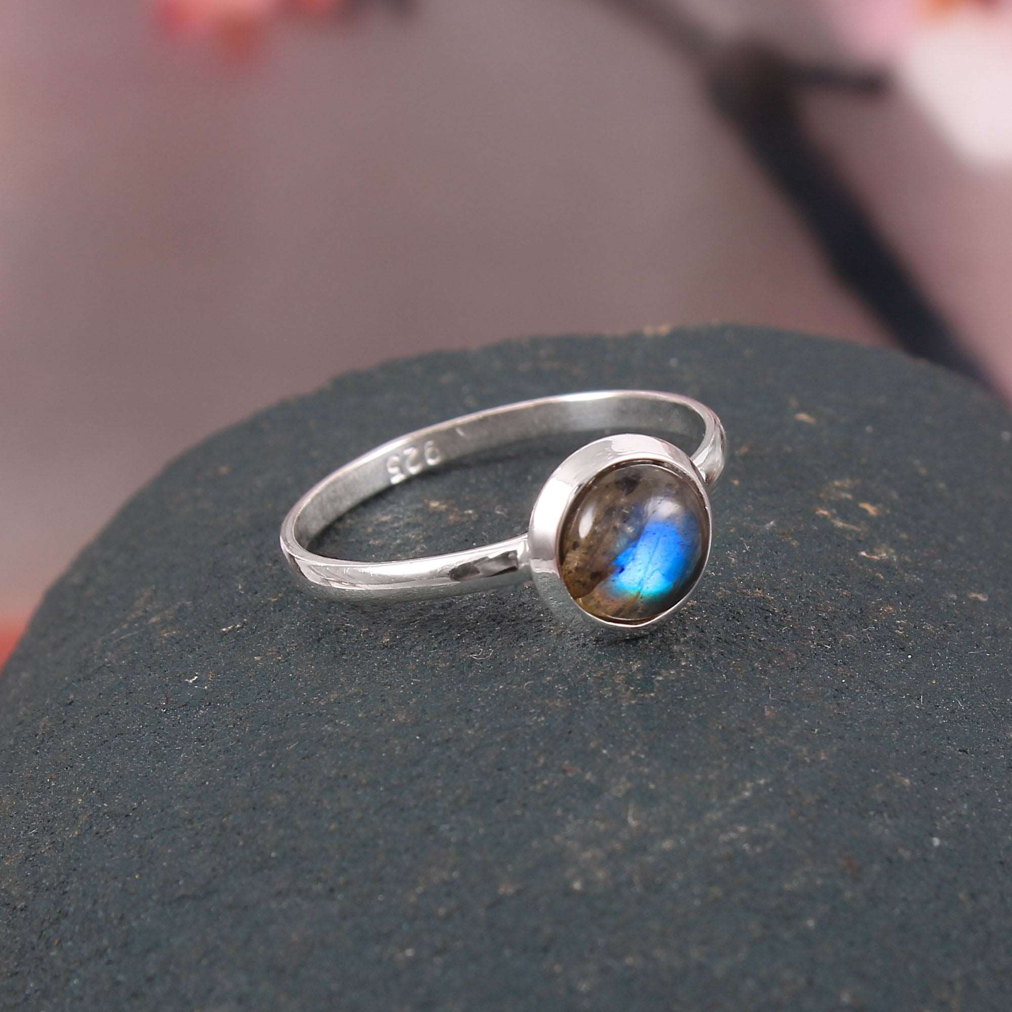 Silver Labradorite Ring