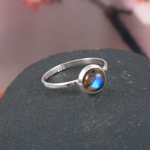 Silver Labradorite Ring