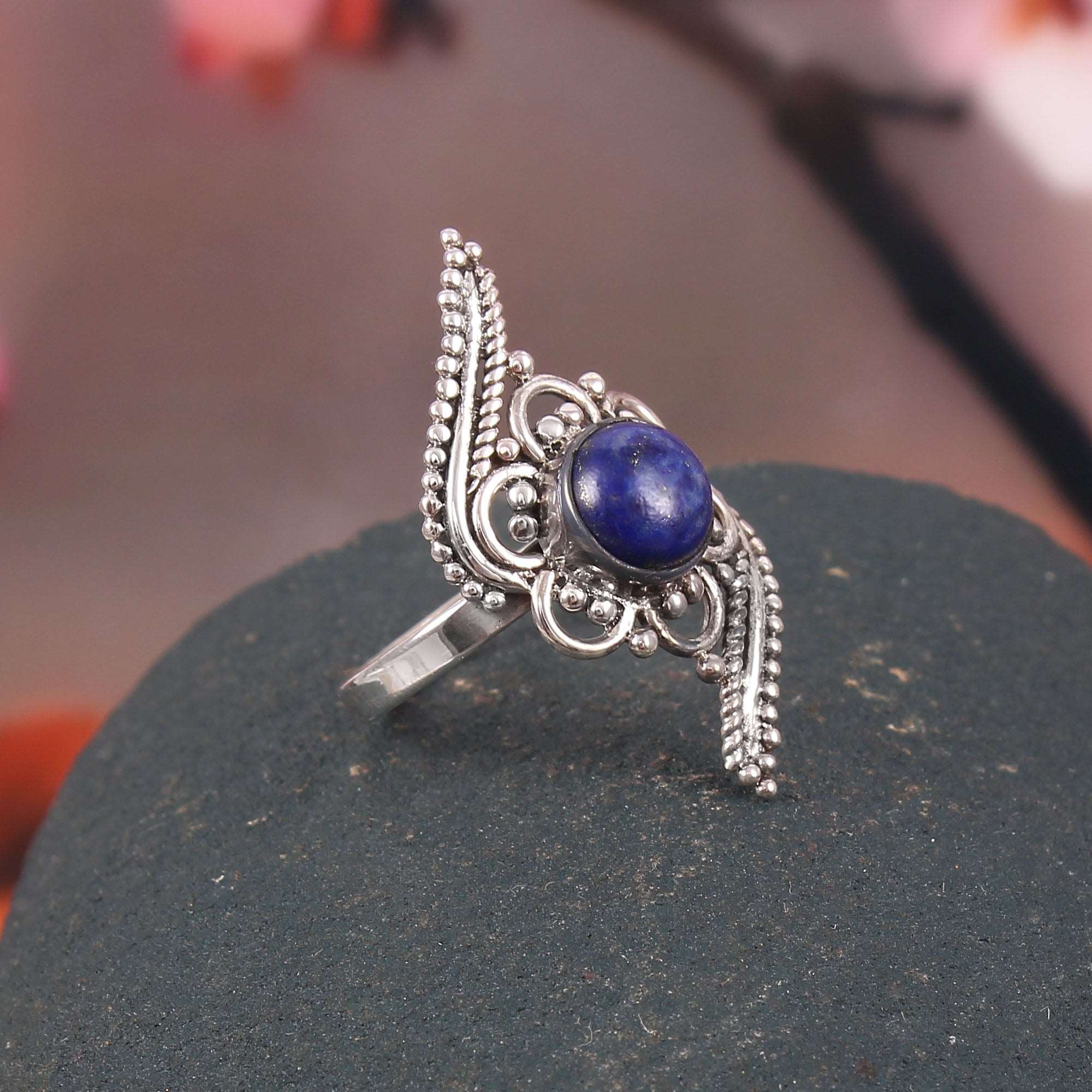 Silver Lapis Lazuli Ring