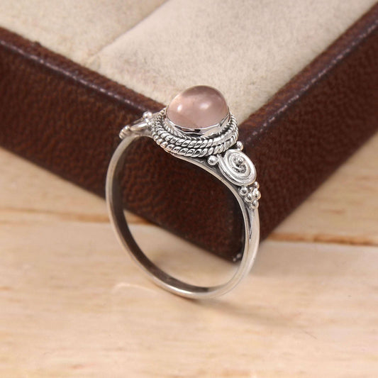 Silver Rose Quartz Ring