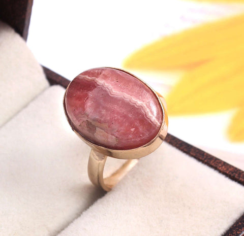 Golden Rhodochrosite Ring