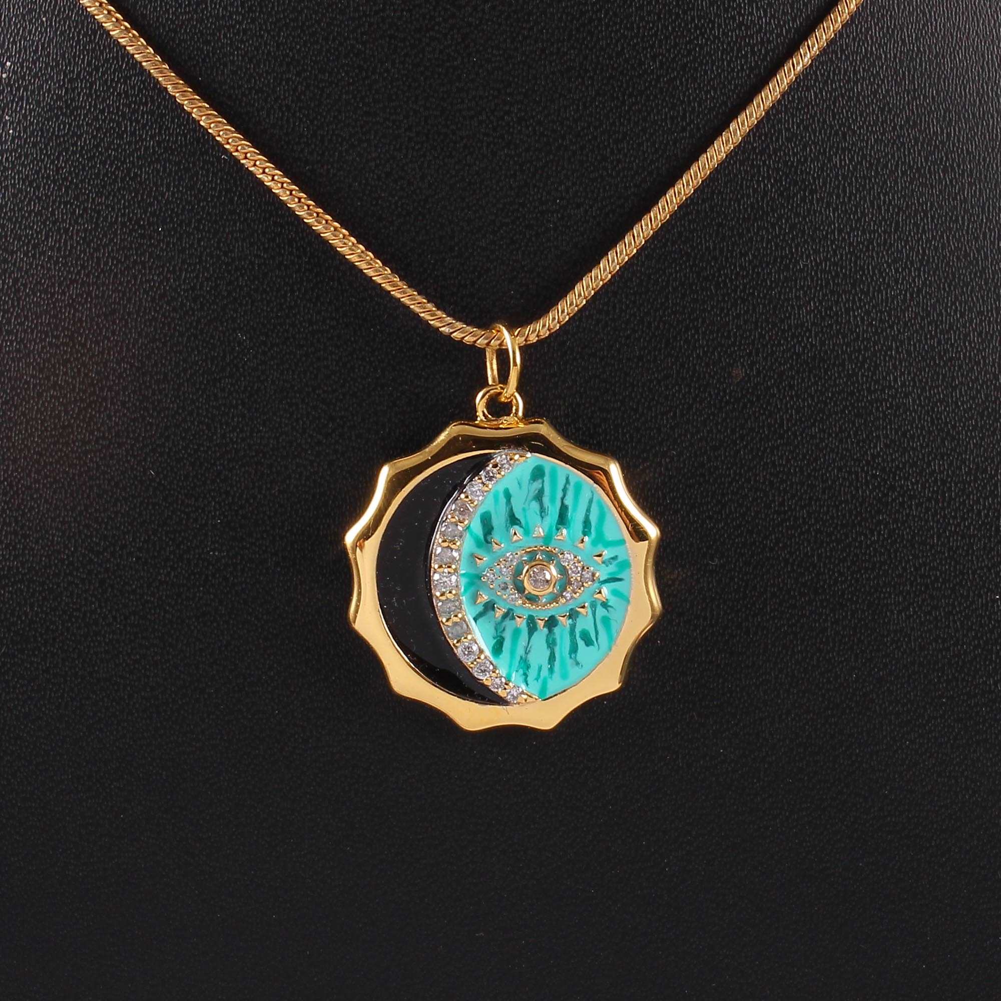 Golden Turkish Evil Eye Pendant