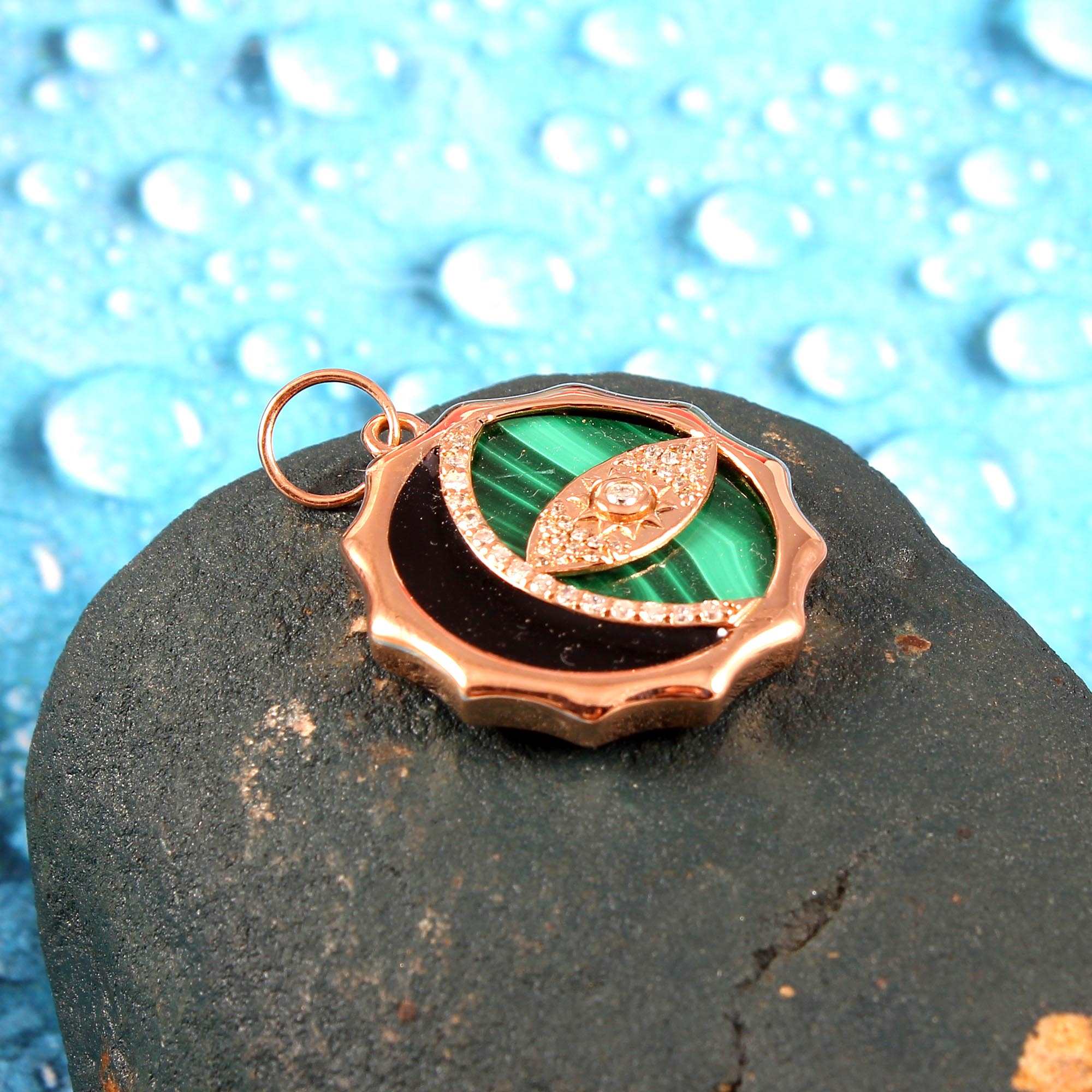 Golden Turkish Evil Eye Pendant