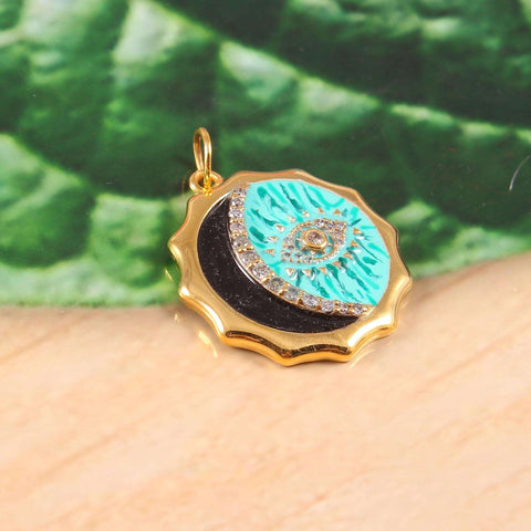 Golden Turkish Evil Eye Pendant