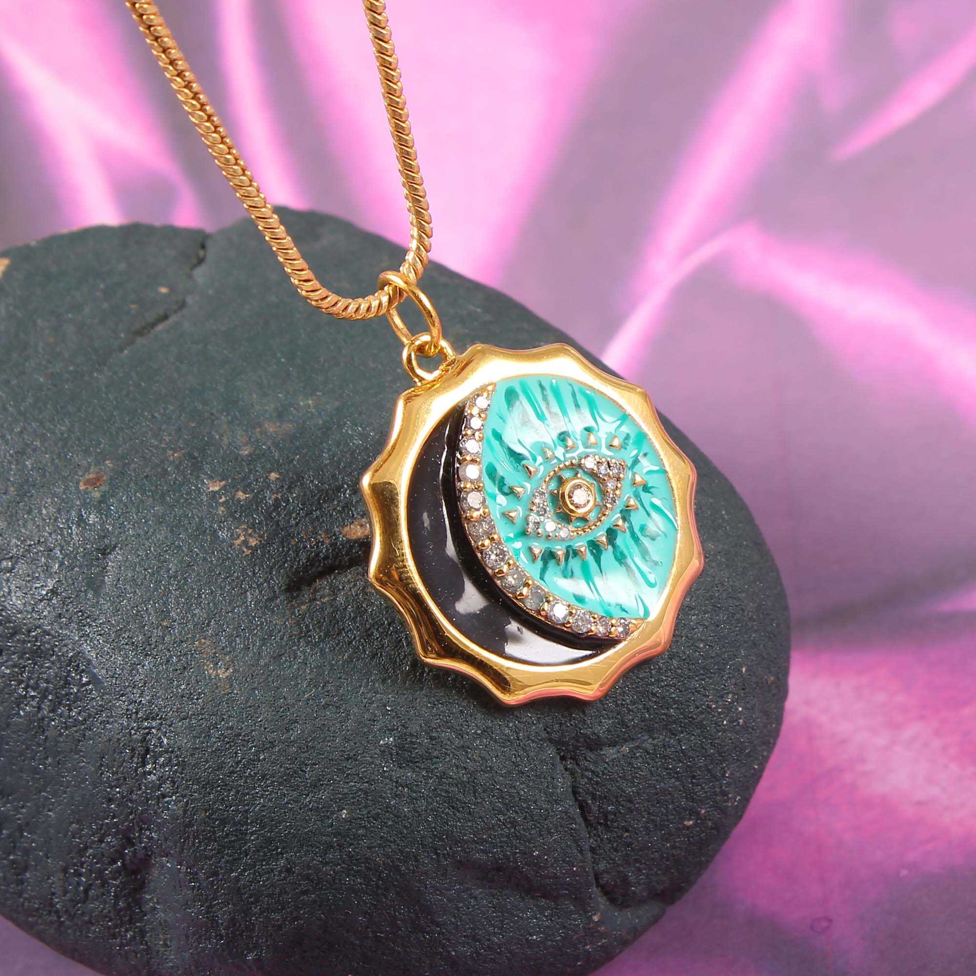 Golden Turkish Evil Eye Pendant