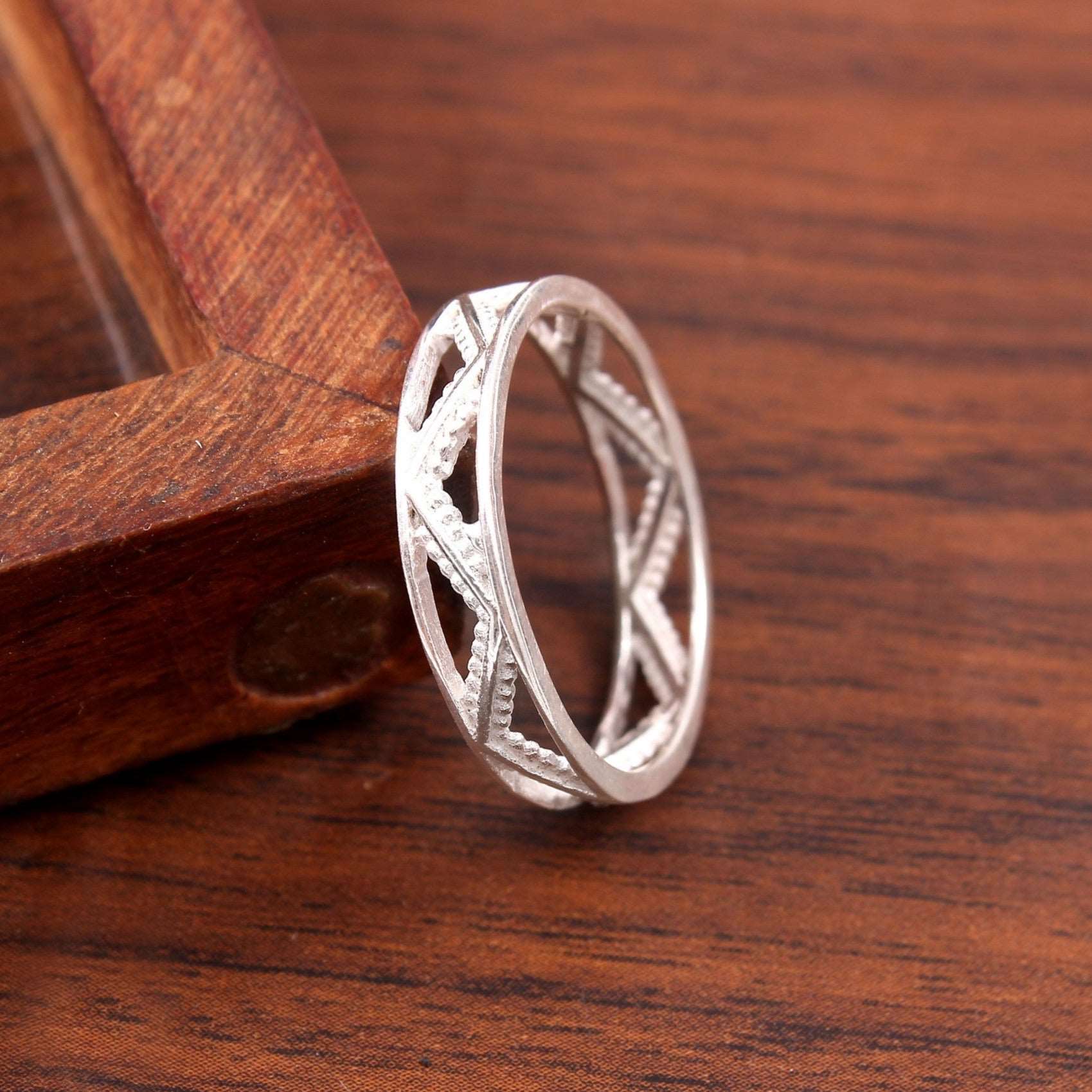 Silver Designer Ring Band