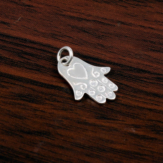 Silver Hamsa Hand Pendant