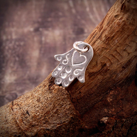 Silver Hamsa Hand Pendant