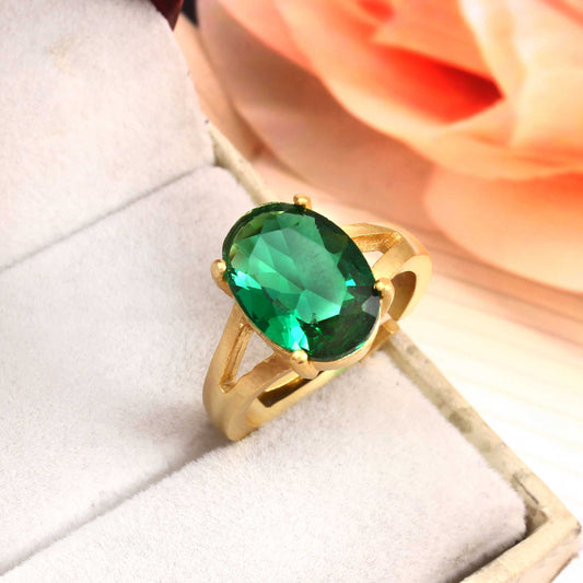 925 Sterling Silver Green Stone Adjustable Ring