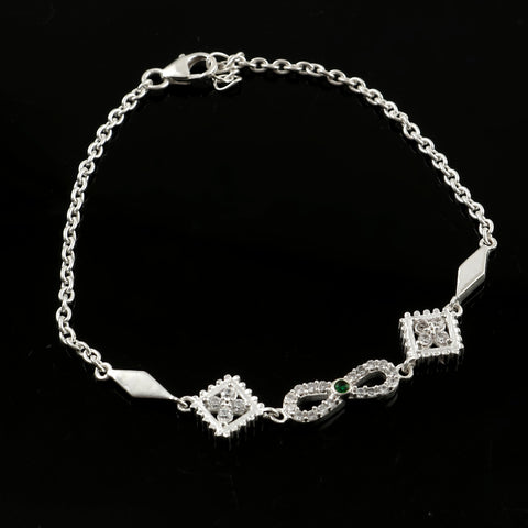 925 Sterling Silver Adjustable Handmade Cubic Zircon Infinity Charm Bracelet  For Gifts Shine with Delicacy