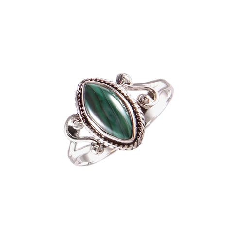 925 Sterling Silver Malachite Ring: A Bold and Elegant Statement Piece