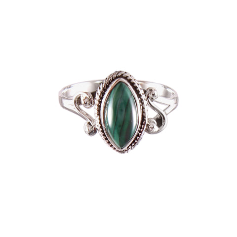 925 Sterling Silver Malachite Ring: A Bold and Elegant Statement Piece