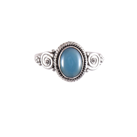 925 Sterling Silver Blue Chalcedony Ring by Jewelldiro