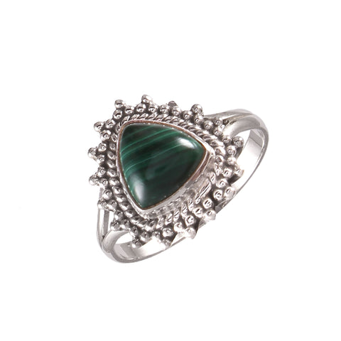 Elegant 925 Sterling Silver Malachite Ring: A Stunning Statement Piece