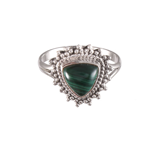 Elegant 925 Sterling Silver Malachite Ring: A Stunning Statement Piece