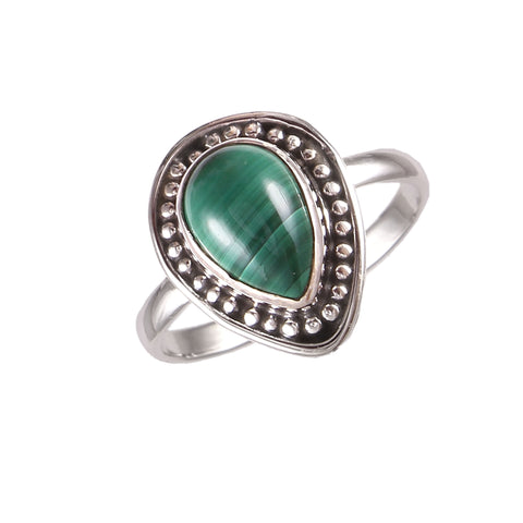 925 Sterling Silver Malachite Ring: A Stunning Blend of Elegance and Natural Beauty