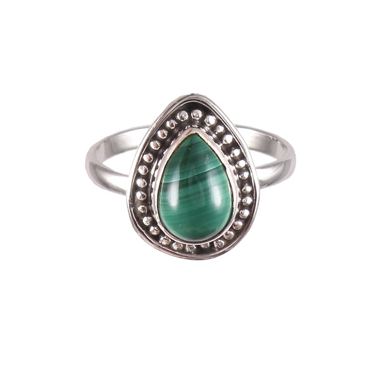 925 Sterling Silver Malachite Ring: A Stunning Blend of Elegance and Natural Beauty