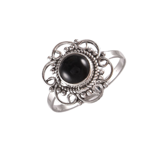 925 Sterling Silver Ring | Natural Black Onyx Ring | Handmade Silver Ring